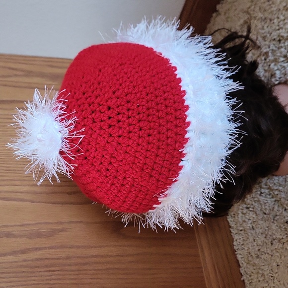 CCO SALE NWOT "FUR" trimmed hat, red, white, Santa, Unisex, new - Picture 3 of 11